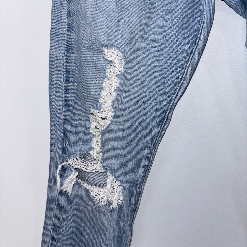 Levi's Wedgie Fit Distressed Knee High Rise Cotton Denim Jeans Size 26 - Picture 2 of 13